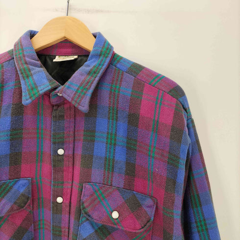 ファイブブラザー FIVE BROTHER 90S USA製 裏地キルティング ヘビー フランネル ヘビネル シャツ 襟芯 メンズ 2XL