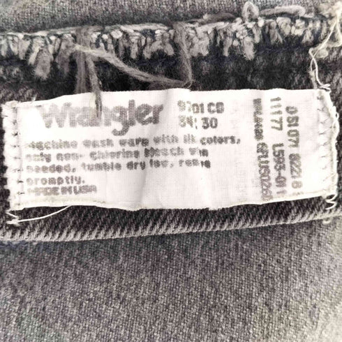 ラングラー Wrangler USA製 ストレートブラックデニムパンツ メンズ 34×30