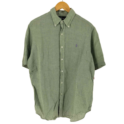 ラルフローレン RALPH LAUREN リネン ボタンダウン ギンガムチェックシャツ メンズ M