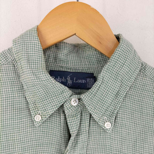 ラルフローレン RALPH LAUREN リネン ボタンダウン ギンガムチェックシャツ メンズ M