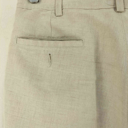 サヴァーン savane コットンリネン 2タックストレートパンツ メンズ W32L30