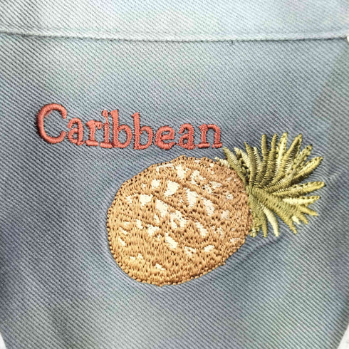 クレイボーン Claiborne シルク コットン バック刺繍 ハワイアンシャツ メンズ L