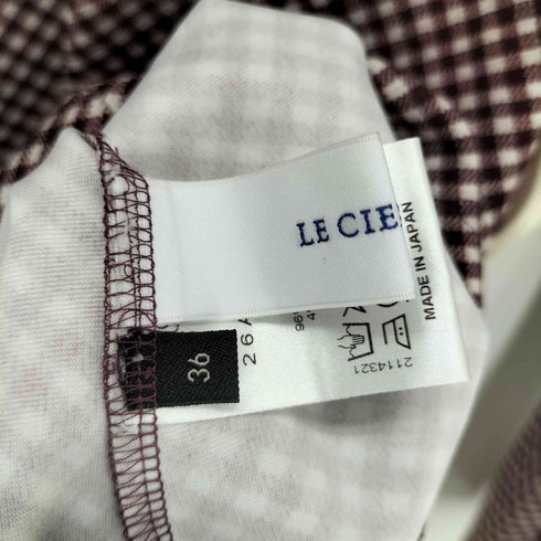 ルシェルブルー LE CIEL BLEU チェックジャージータートルネックトップ レディース 36