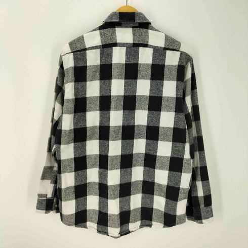 フィールドマスター fieldmaster 90S USA製 コットン ブロックチェック L/S ヘビー ネル シャツ メンズ import:L
