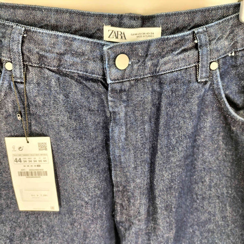 ザラ ZARA 2025-RELAXED WIDE LEG バギーデニム メンズ EUR44