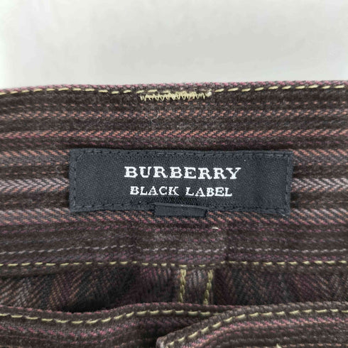 バーバリーブラックレーベル BURBERRY BLACK LABEL ホースロゴ刺繍 ストライプ コーデュロイストレートパンツ レディース 73