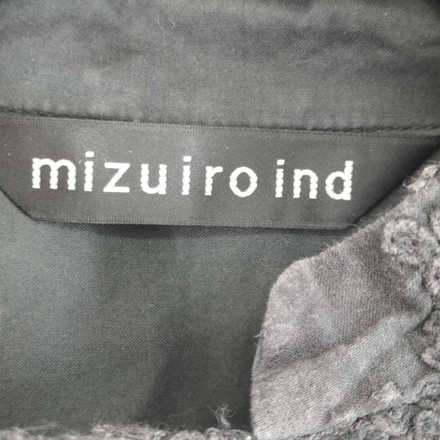 ミズイロインド mizuiro ind レーススタンドカラーワイドシャツ レディース