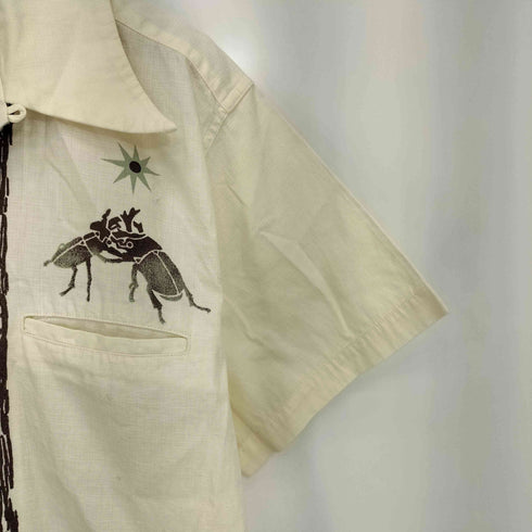 ドライボーンズ Dry Bones カブトムシ プリント 半袖 開襟シャツ メンズ 40 L