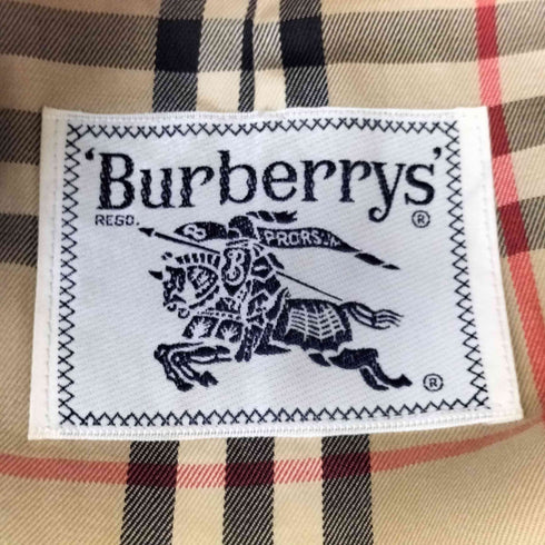 バーバリーズ BURBERRYS 90s 白タグ 裏地ノバチェック 比翼ステンカラーコート レディース