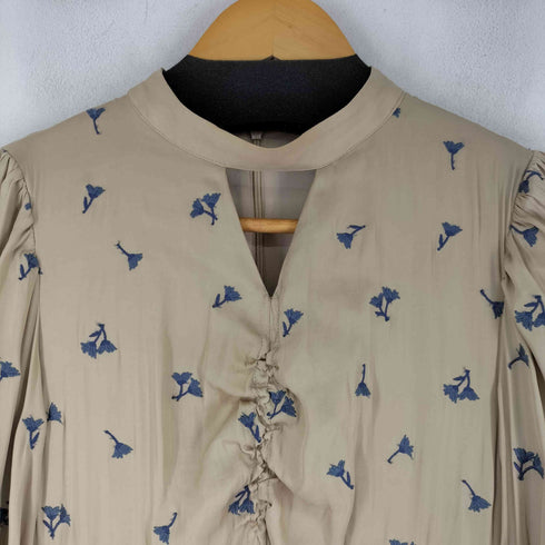 マウジー moussy 花柄刺繍 サテン ロングワンピース レディース JPN:1