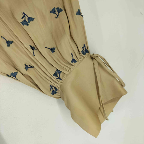 マウジー moussy 花柄刺繍 サテン ロングワンピース レディース JPN:1