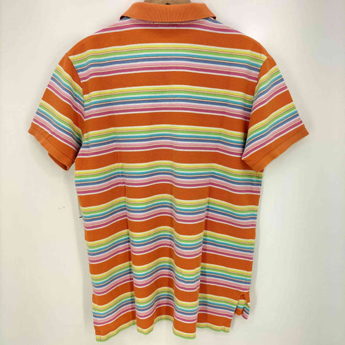 ポロバイラルフローレン Polo by RALPH LAUREN 90-00s CUSTOM FIT ポニー刺繍 マルチカラーボーダー 半袖ポロシャツ メンズ import:L