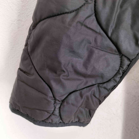 ザラ ZARA フーデッド ダブルジップ キルティング ロングコート レディース M