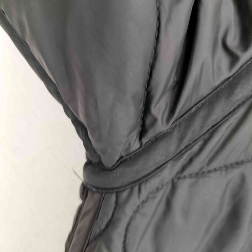 ザラ ZARA フーデッド ダブルジップ キルティング ロングコート レディース M