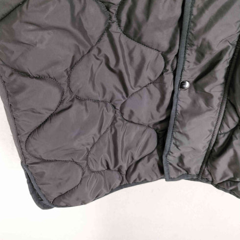 ザラ ZARA フーデッド ダブルジップ キルティング ロングコート レディース M