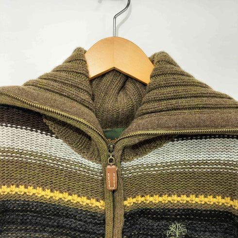 ティンバーランド Timberland 00S ワンポイントロゴ刺繍 ボーダーウールドライバーズニット メンズ import:XS