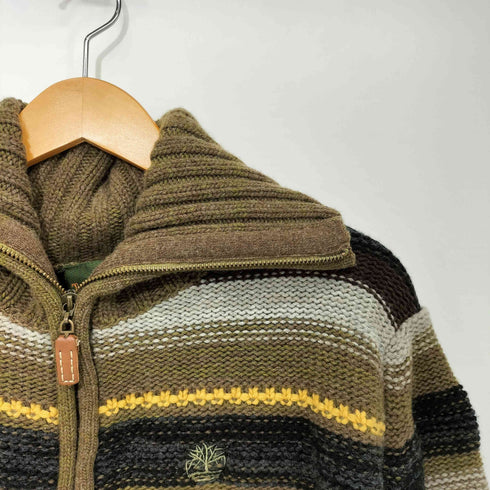 ティンバーランド Timberland 00S ワンポイントロゴ刺繍 ボーダーウールドライバーズニット メンズ import:XS
