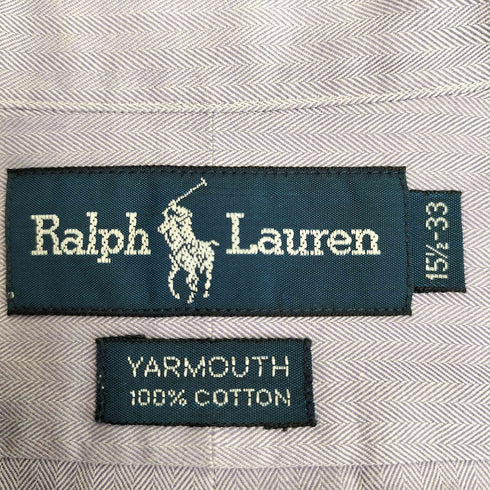 ラルフローレン RALPH LAUREN 90-00s YARMOUTH ポニー刺繍 ボタンダウン長袖シャツ メンズ 15 1/2-33