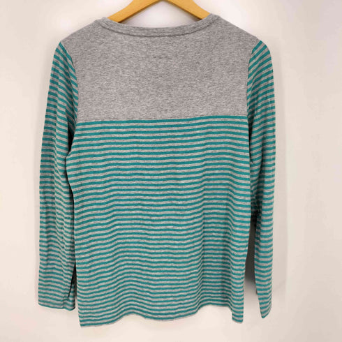 エルエルビーン L.L.Bean サイドスリット ボートネック ボーダー長袖カットソー レディース import:M