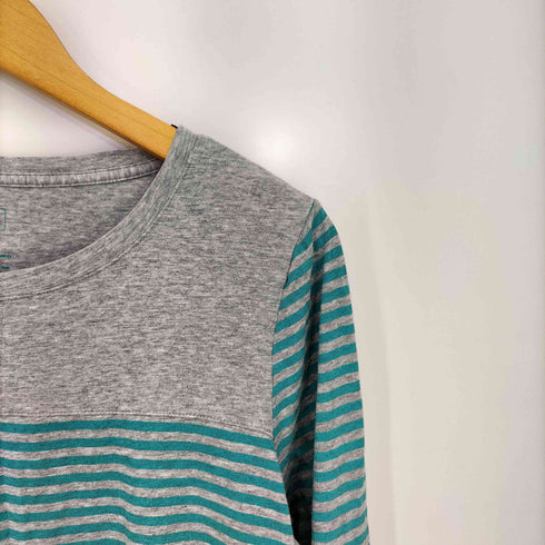 エルエルビーン L.L.Bean サイドスリット ボートネック ボーダー長袖カットソー レディース import:M