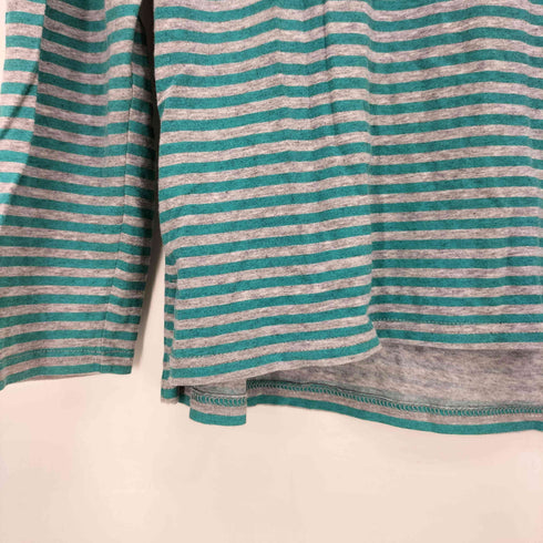 エルエルビーン L.L.Bean サイドスリット ボートネック ボーダー長袖カットソー レディース import:M
