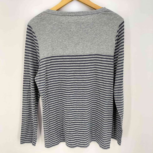 エルエルビーン L.L.Bean サイドスリット ボートネック ボーダー長袖カットソー レディース import:M