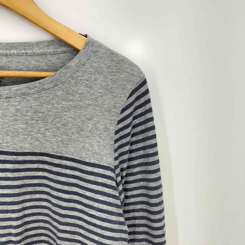 エルエルビーン L.L.Bean サイドスリット ボートネック ボーダー長袖カットソー レディース import:M