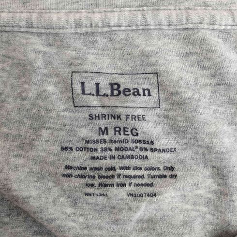 エルエルビーン L.L.Bean サイドスリット ボートネック ボーダー長袖カットソー レディース import:M