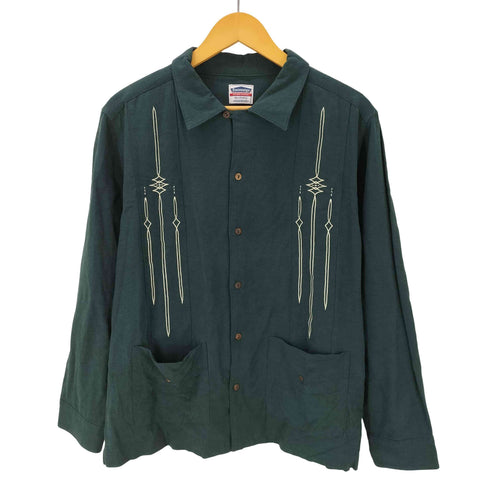 カスタムスタイル KUSTOMSTYLE レーヨン 麻 リネン L/S キューバ シャツ メンズ import:M