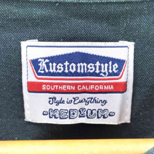 カスタムスタイル KUSTOMSTYLE レーヨン 麻 リネン L/S キューバ シャツ メンズ import:M