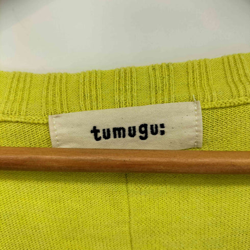 ツムグ tumugu: ランダムリブニット プルオーバー Vネック レディース FREE