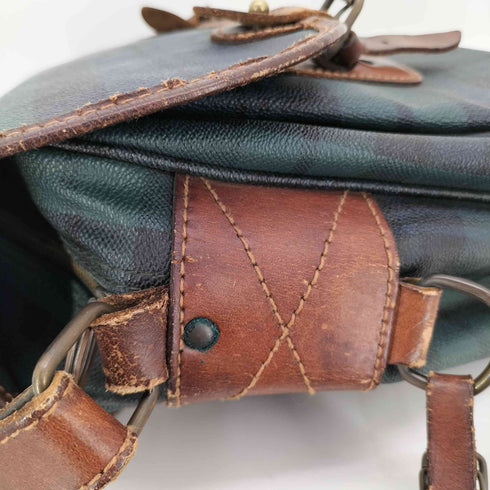 ポロバイラルフローレン Polo by RALPH LAUREN メタルバックル レザー ブラックウォッチ ショルダー バッグ メンズ