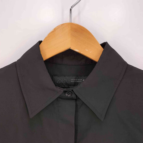 ザラ ZARA ポリエステル S/S クロップド シャツブラウス レディース import:S
