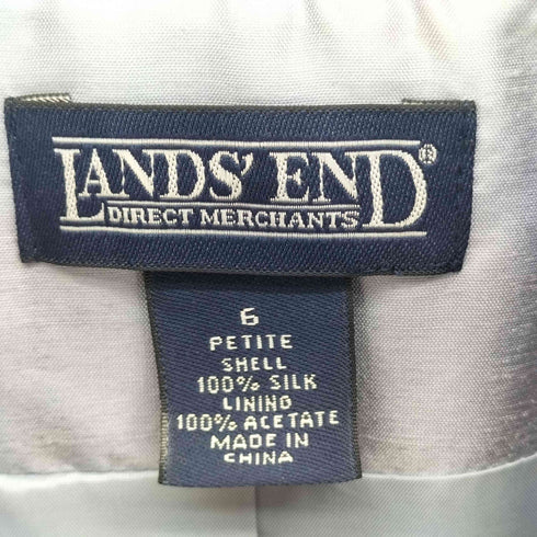 ランズエンド LANDS END シルク 3B テーラードジャケット パンツ セットアップ レディース 6/8