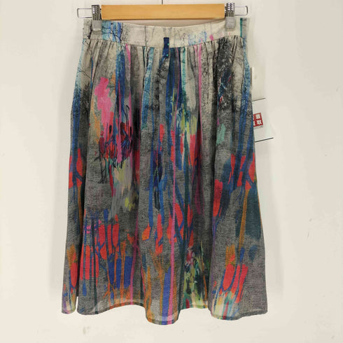 ポールスミスポール Paul Smith PAUL マルチカラー プリントシアースカート レディース 38