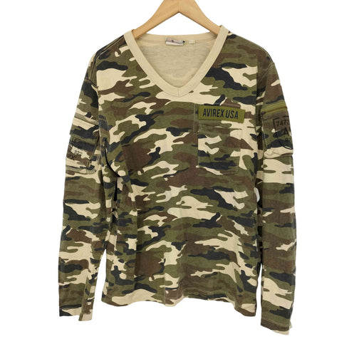 アヴィレックス AVIREX カモフラ ファティーグ ロンT メンズ import:M