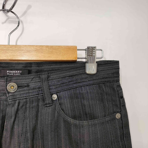 バーバリーブラックレーベル BURBERRY BLACK LABEL ストライプ フレアパンツ メンズ 73