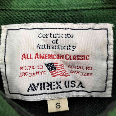 アヴィレックス AVIREX L/S フランネル ブロックチェック シャツ メンズ import:S