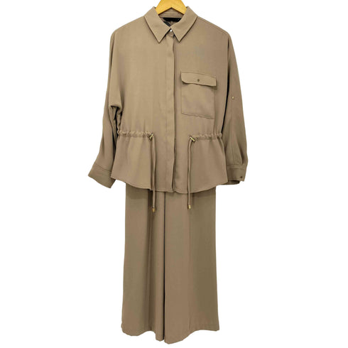 ザラ ZARA クレープサファリシャツ + パンツ セットアップ レディース import:XS
