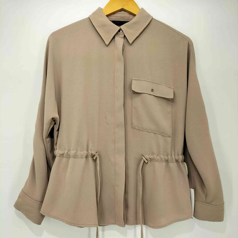 ザラ ZARA クレープサファリシャツ + パンツ セットアップ レディース import:XS