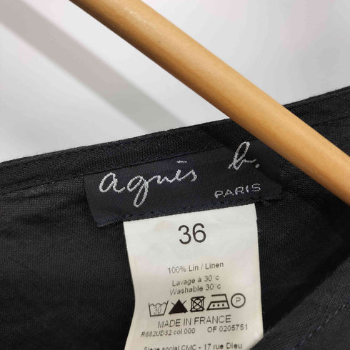 アニエスベー agnes b. PARIS リネン100% ノースリーブワンピース レディース FR:36