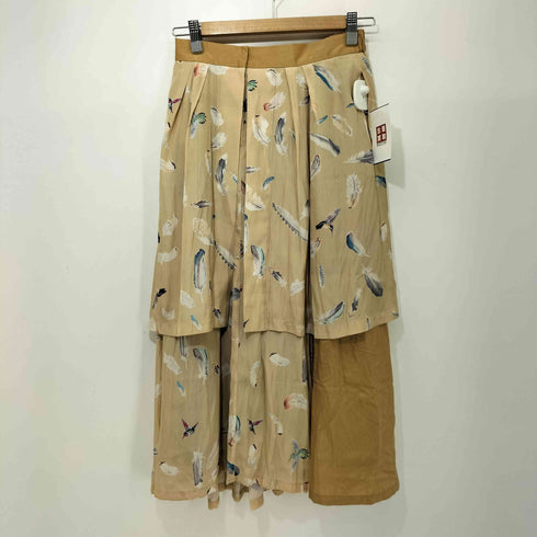 ジュンオカモト JUN OKAMOTO WALLFLOWER レイヤードデザイン 羽柄 スカート レディース
