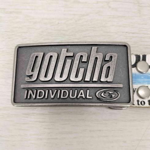ガッチャ GOTCHA バックルロゴ 総柄レザーベルト メンズ