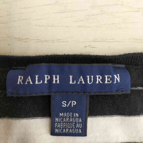 ラルフローレン RALPH LAUREN ポニー刺繍 Vネック ボーダー 半袖 Tシャツ レディース JPN:S