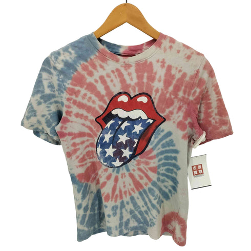 ROLLING STONES タイダイ染 ベロマーク フロントロゴ クルーネック S/S Tシャツ レディース import:M