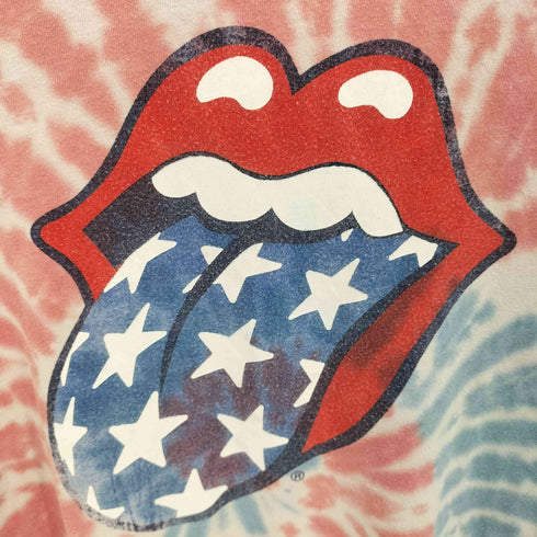 ROLLING STONES タイダイ染 ベロマーク フロントロゴ クルーネック S/S Tシャツ レディース import:M
