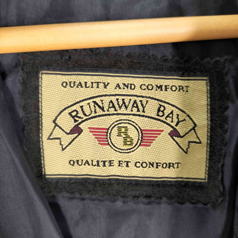 RUNAWAY BAY スエード レザー ファー フーデッド コート レディース import:S