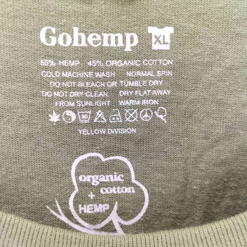 ゴーヘンプ GOHEMP ゴーヘンプ バックプリントデザインクルーネックTシャツ メンズ JPN:XL