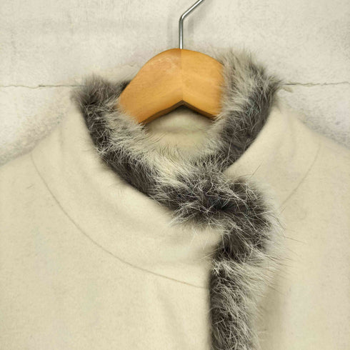bossy hill rabbit fur ANGOLA&WOOL ラビットファー アンゴラ混スタンドカラーハーフコート レディース JPN:L