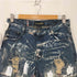 GS-115 DENIM 90-00S ペイント ダメージ カスタム ローライズ バイカー デニム パンツ Y2K レディース 18